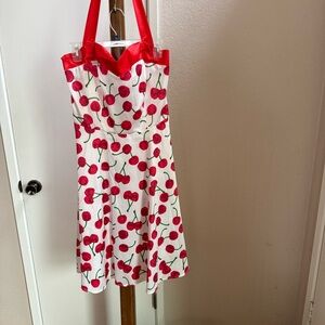 Dress Tells Vintage Inspired Halter Dress With Cherry Print- Size XL
